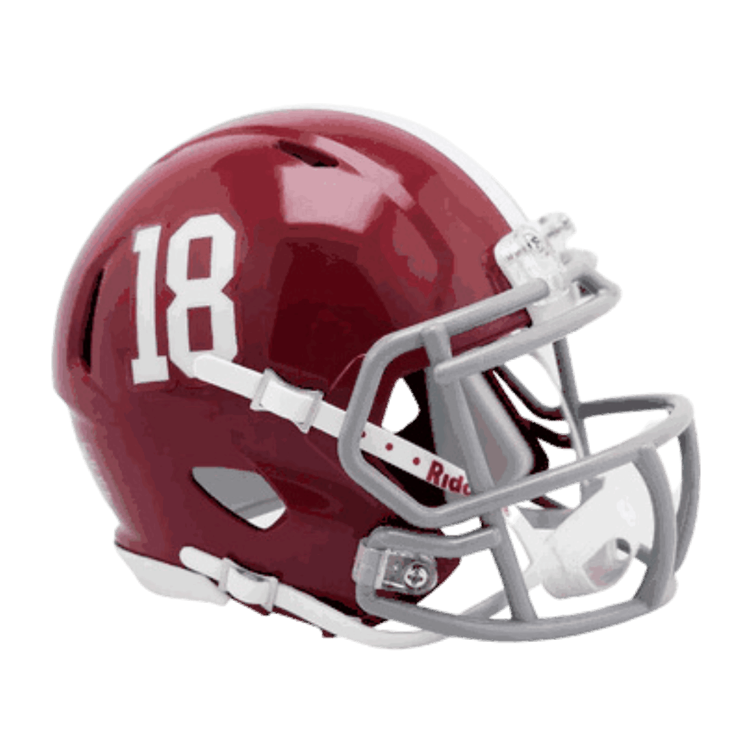 Alabama Crimson Tide #18 Speed Riddell Mini Football Helmet