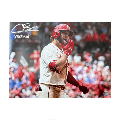 Alec Burleson St Louis Cardinals Autographed 11x14 Photo with "Mail It In" Inscription- Fan Cave COA