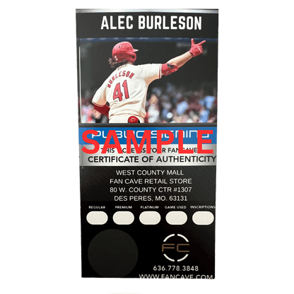 Alec Burleson St Louis Cardinals Autographed 16x20 Photo with "Go Cardinals" Inscription- Fan Cave COA