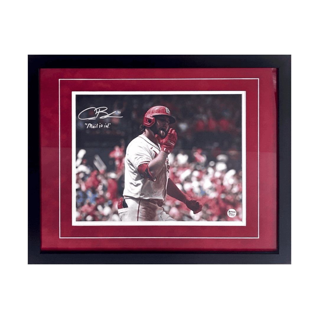 Alec Burleson St Louis Cardinals Autographed Framed 11x14 Photo with Inscription - Fan Cave COA