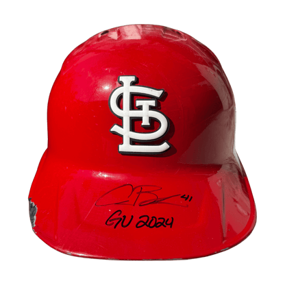 Alec Burleson St Louis Cardinals Autographed Game Used Batting Helmet w/ "GU 2024" Inscription - JSA COA