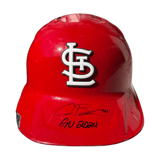 Alec Burleson St Louis Cardinals Autographed Game Used Batting Helmet w/ "GU 2024" Inscription - JSA COA