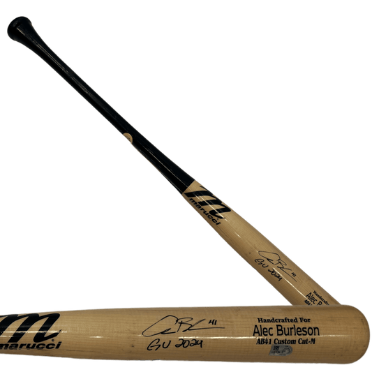 Alec Burleson St Louis Cardinals Autographed Game Used Blonde Marucci Bat w/ Inscription- JSA & MLB COA