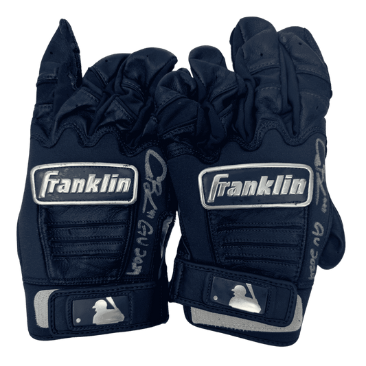 Alec Burleson St Louis Cardinals Autographed Game Used Blue Franklin Batting Gloves w/ Inscription - JSA COA