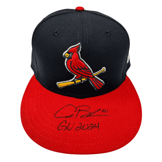 Alec Burleson St Louis Cardinals Autographed Game Used Two Tone Hat w/ Inscription - JSA COA