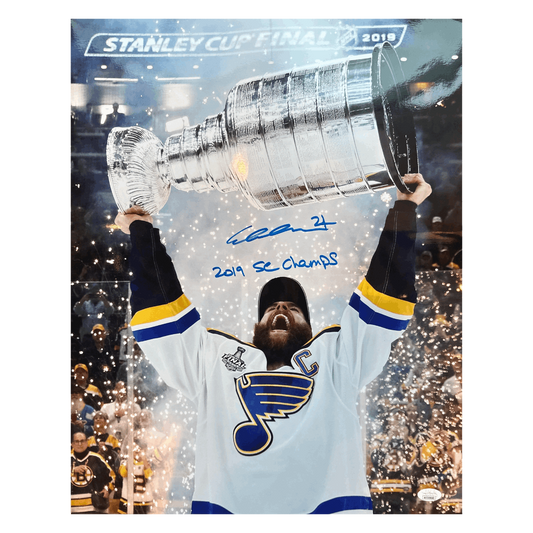 Alex Pietrangelo St Louis Blues Autographed 2019 Stanley Cup 16x20 Photo with Inscription Metal Finish - JSA COA