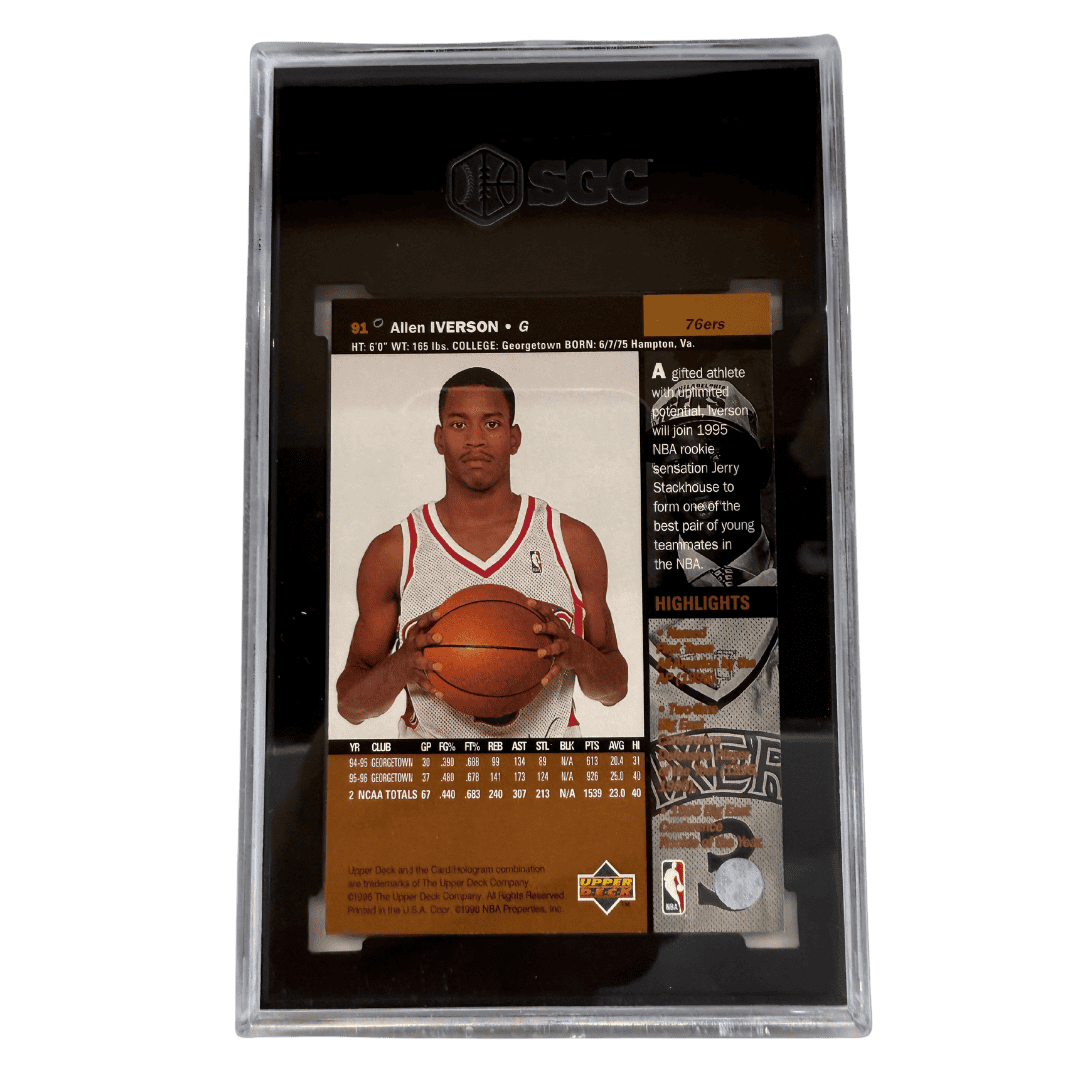 Allen Iverson SGC 9 1996-97 Upper Deck Card #91