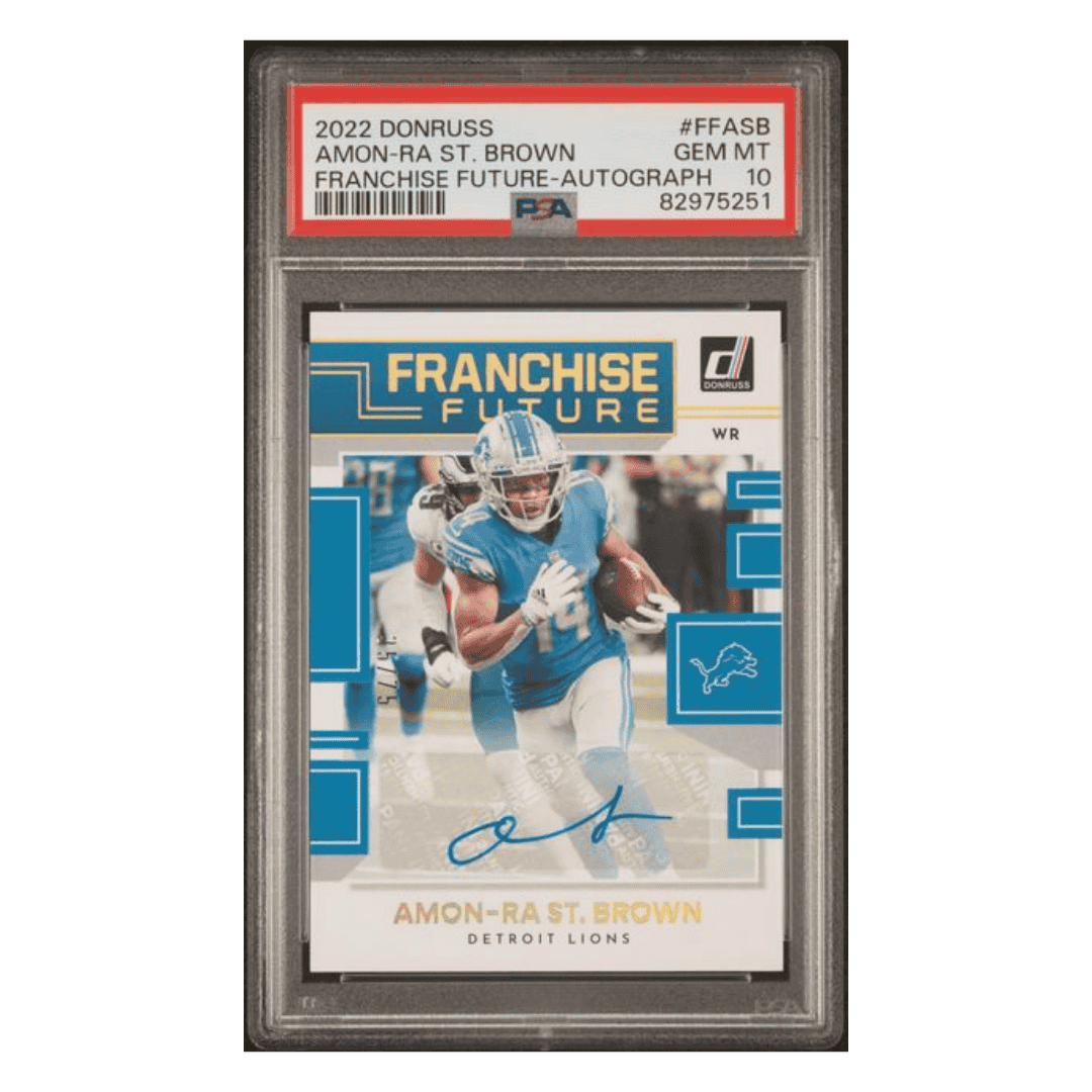 Amon-Ra St Brown PSA 10 2022 Panini Donruss Franchise Future Autograph Card #FFASB