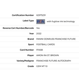 Amon-Ra St Brown PSA 10 2022 Panini Donruss Franchise Future Autograph Card #FFASB