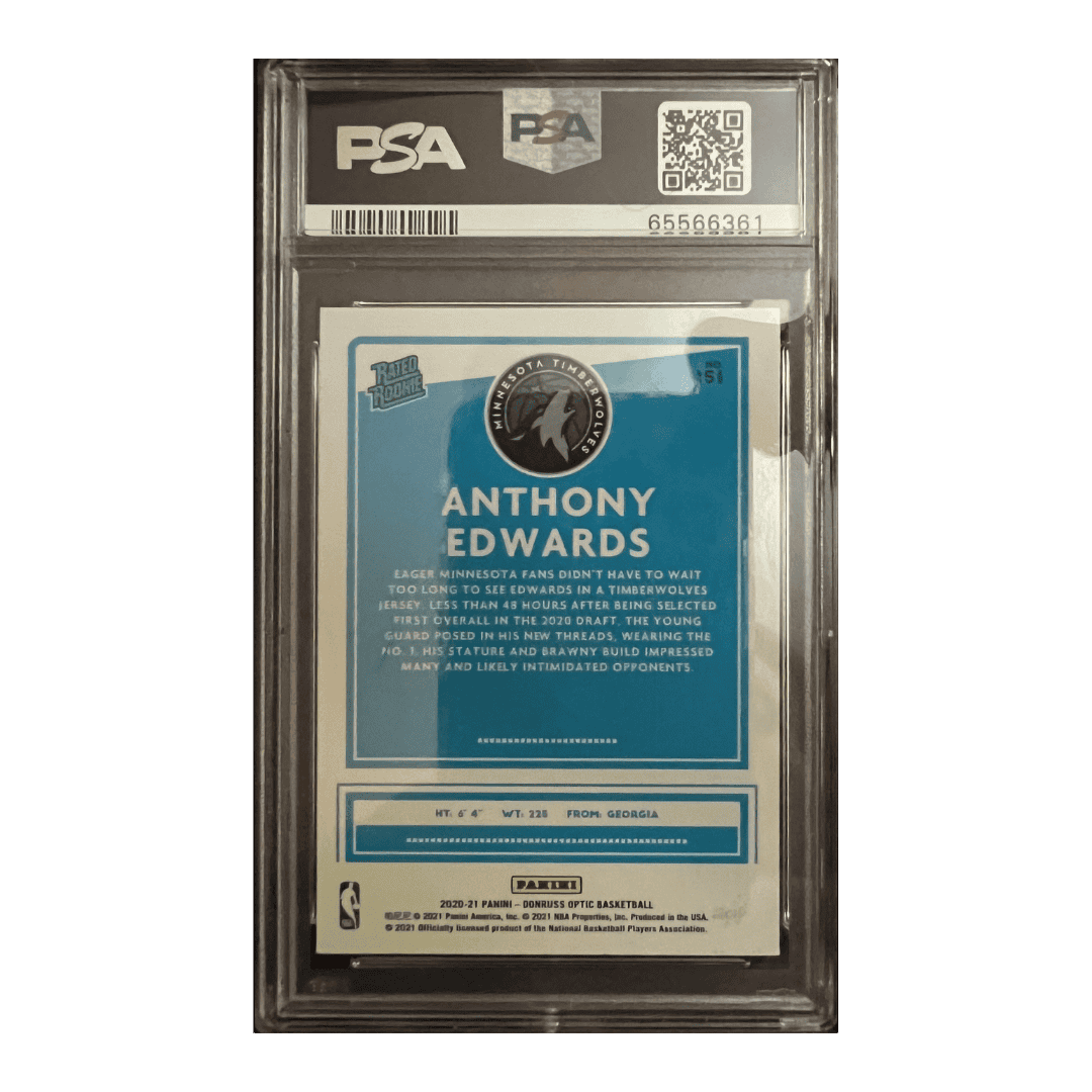 Anthony Edwards PSA 10 2020 Donruss Optic Rated Rookie Card #151