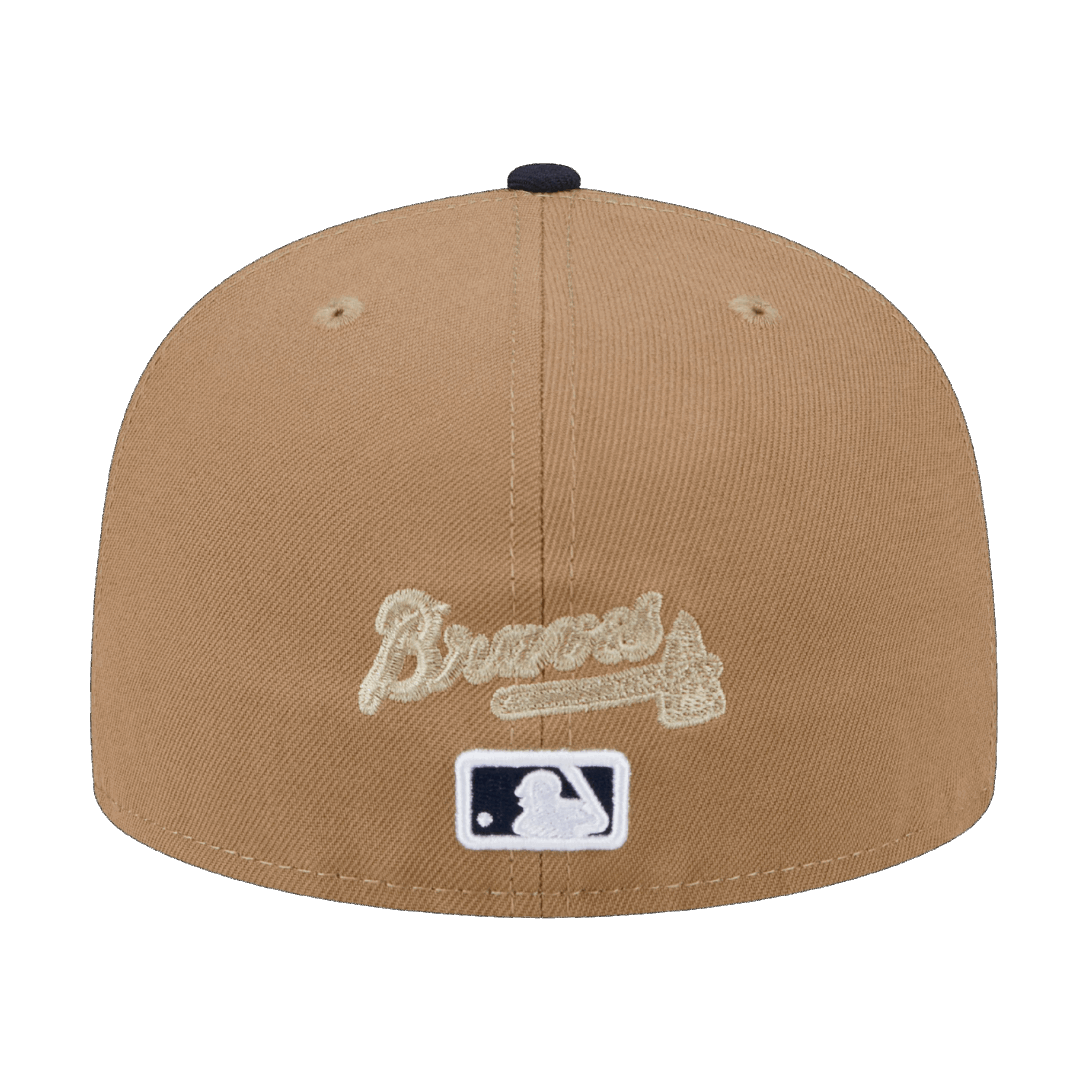 Atlanta Braves 8-Bit Wordmark New Era Khaki 59FIFTY Fitted Hat