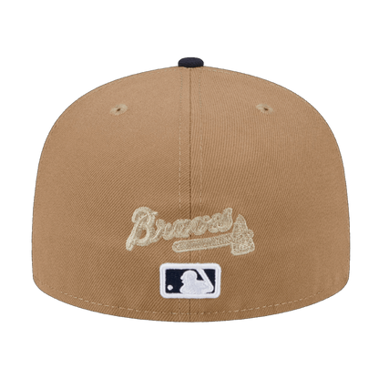 Atlanta Braves 8-Bit Wordmark New Era Khaki 59FIFTY Fitted Hat