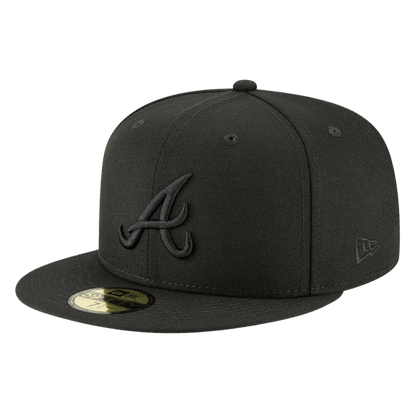 Atlanta Braves Black on Black New Era 59FIFTY Fitted Hat