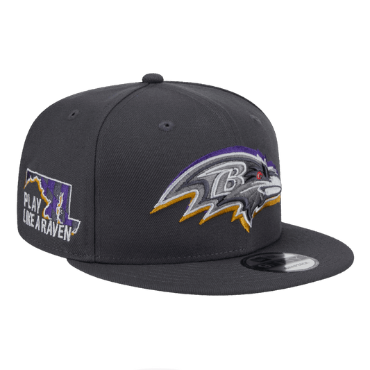 Baltimore Ravens 2024 NFL Draft New Era Grey 9FIFTY Adjustable Snapback Hat