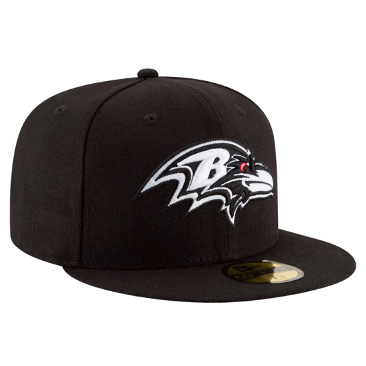 Baltimore Ravens Black & White Logo New Era 59FIFTY Fitted Hat