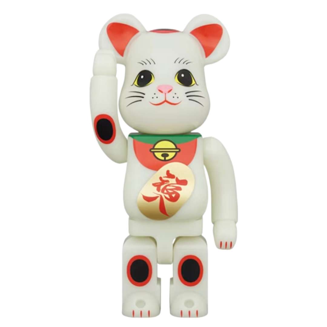 Bearbrick Maneki Neko Fukuiri Phosphorescent Glow 400%