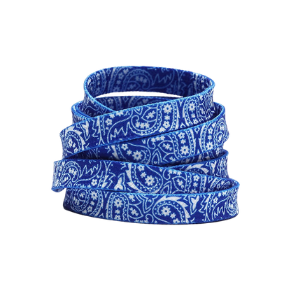 Fan Cave Standard Shoelaces - Blue Paisley