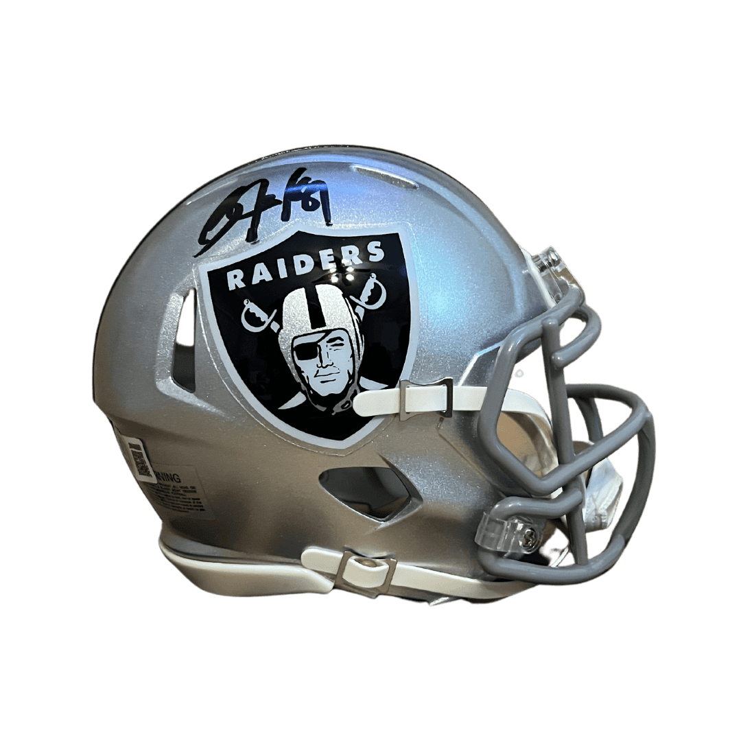 Bo Jackson Oakland Raiders Autographed Mini Speed Replica Helmet - Beckett COA