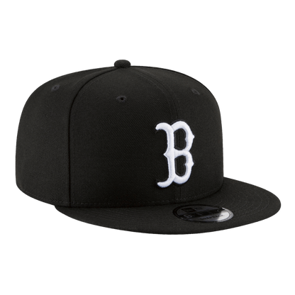 Boston Red Sox Basic New Era Black & White 9FIFTY Adjustable Snapback Hat