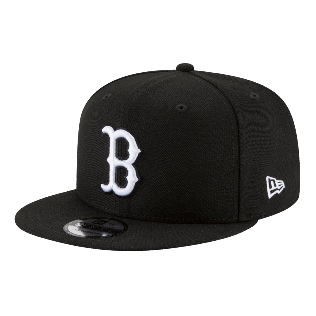 Boston Red Sox Basic New Era Black & White 9FIFTY Adjustable Snapback Hat