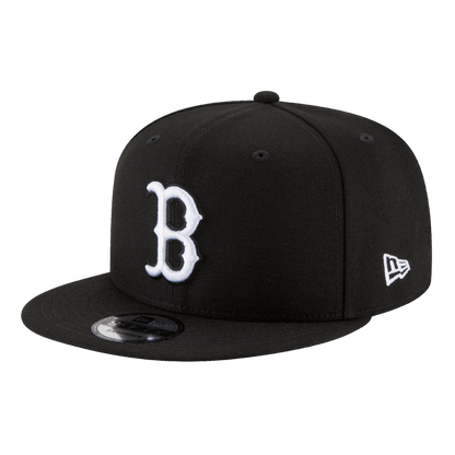 Boston Red Sox Basic New Era Black & White 9FIFTY Adjustable Snapback Hat