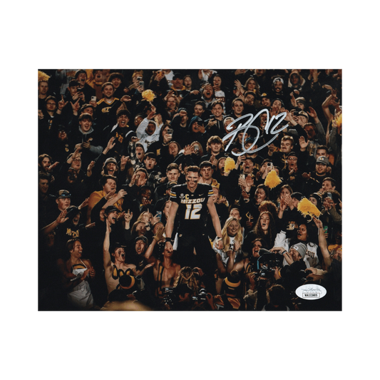 Brady Cook Missouri Tigers Autographed In Stands 8x10 Photo - JSA COA