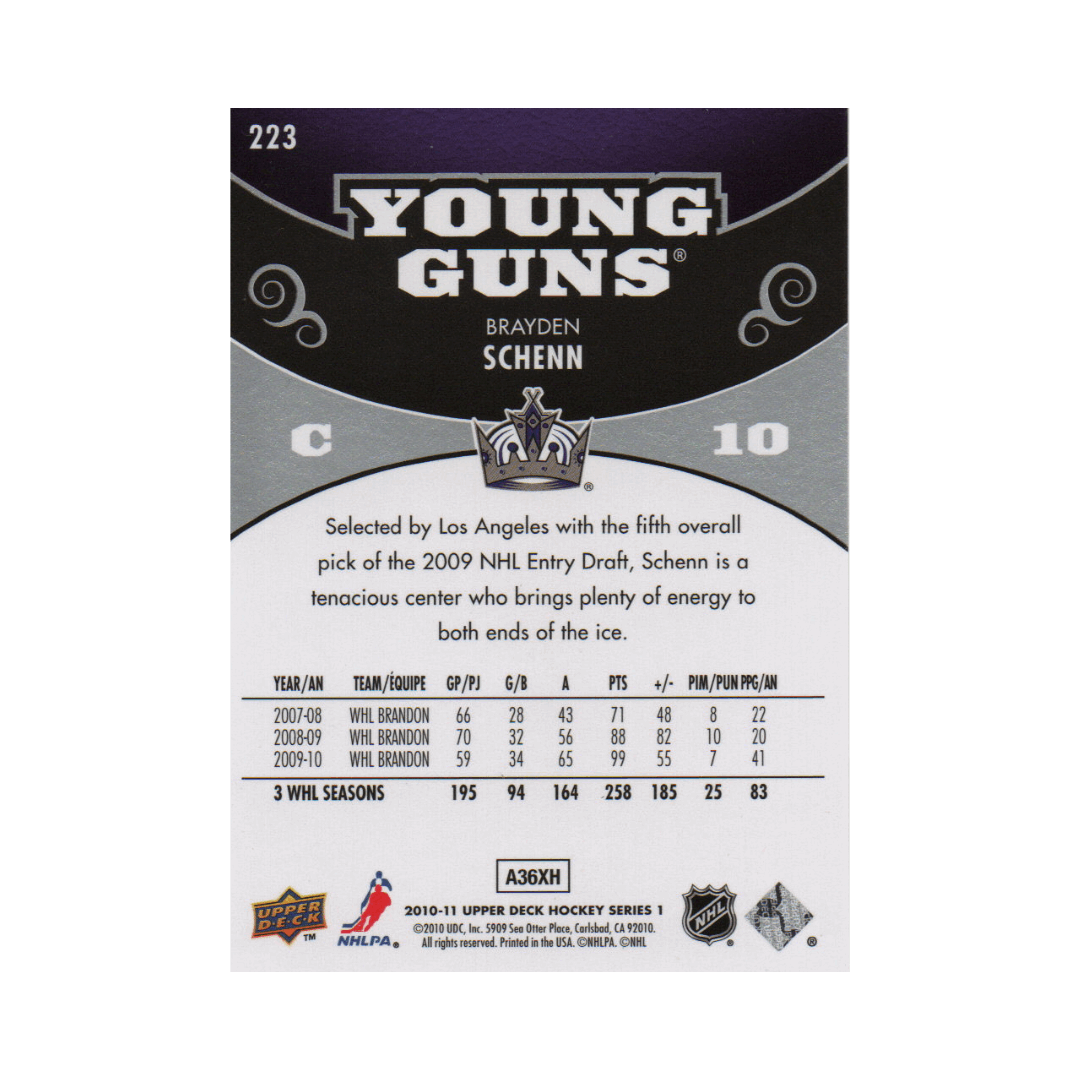 Brayden Schenn Autographed Upper Deck Young Guns Rookie Card