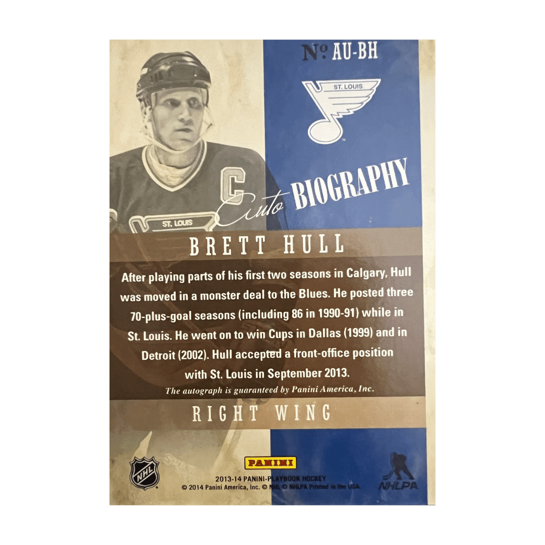 Brett Hull 2013-2014 Panini Playbook Autographed 25/99