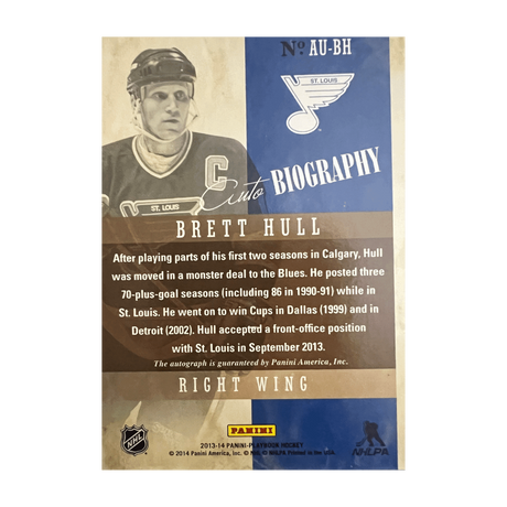 Brett Hull 2013-2014 Panini Playbook Autographed 25/99