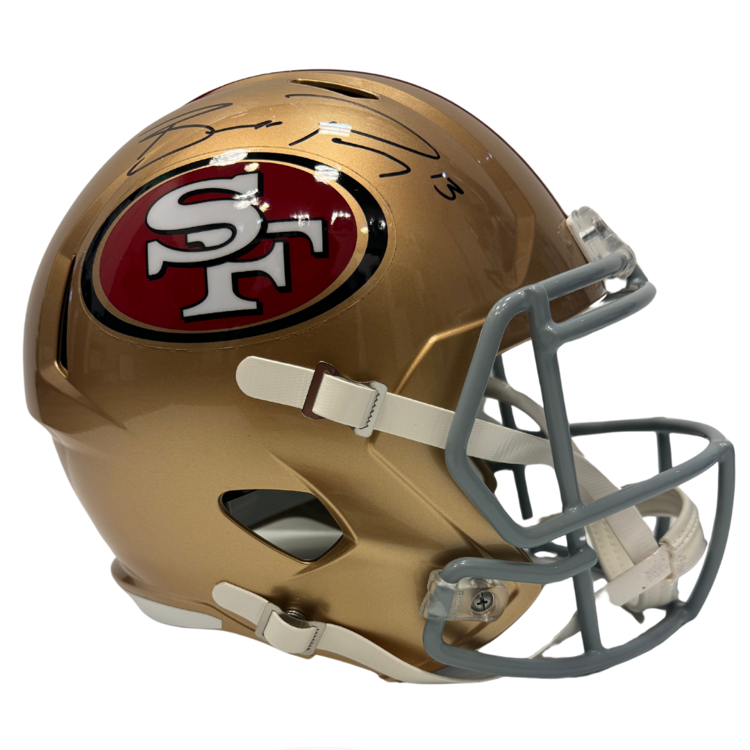 Brock Purdy San Francisco 49ers Autographed Full Size Gold Speed Replica Helmet - Fanatics COA