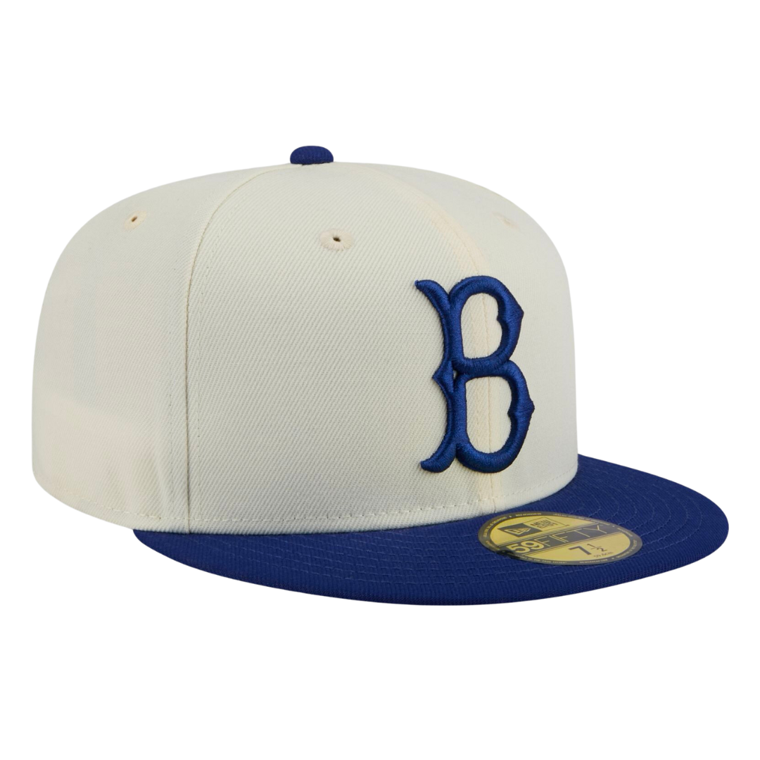 Brooklyn Dodgers Cooperstown Collection Chrome New Era Cream 59FIFTY Fitted Hat