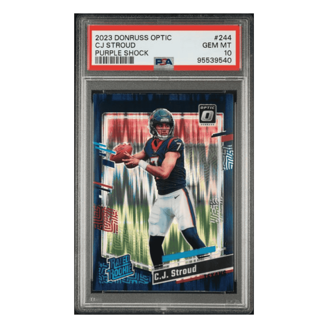 C.J. Stroud PSA 10 2023 Panini Donruss Optic Purple Shock Rookie RC Card #244