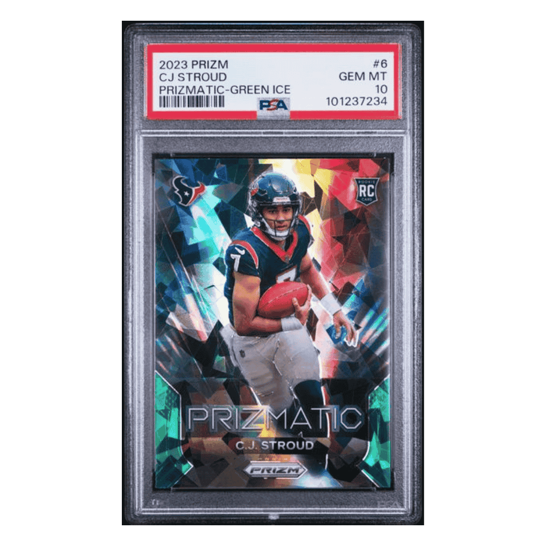 C.J. Stroud PSA 10 2023 Panini Prizm Prizmatic - Green Ice Rookie RC Card #6