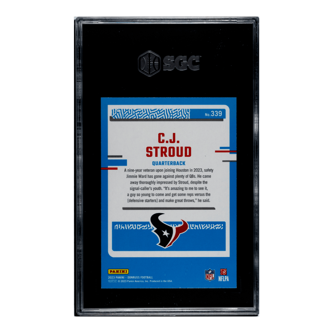 C.J. Stroud SGC 9 2023 Donruss Green Press Proof Rated Rookie Card #339