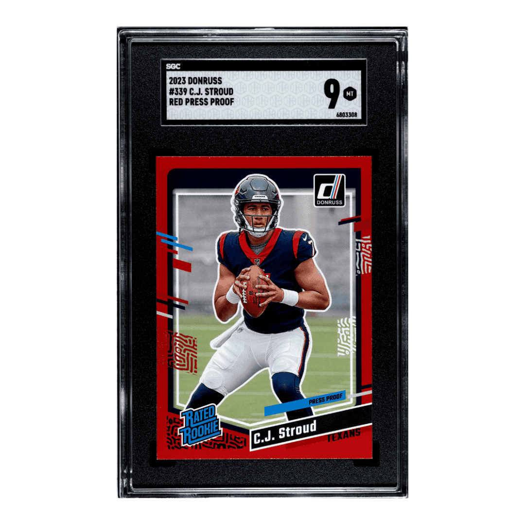 C.J. Stroud SGC 9 2023 Donruss Red Press Proof Rated Rookie Card #339