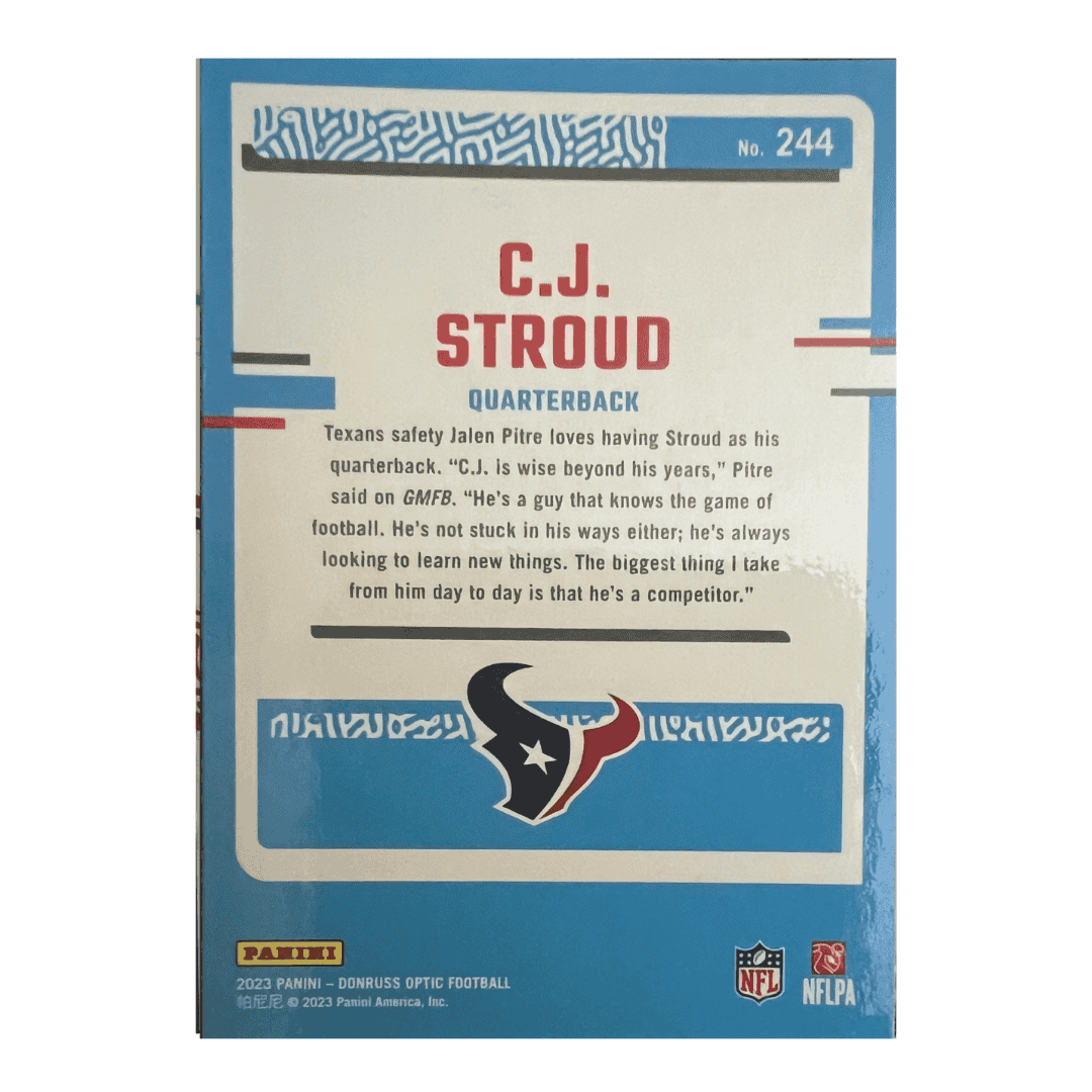 C.J. Stroud 2023 Donruss Optic Rated Rookie Card #244