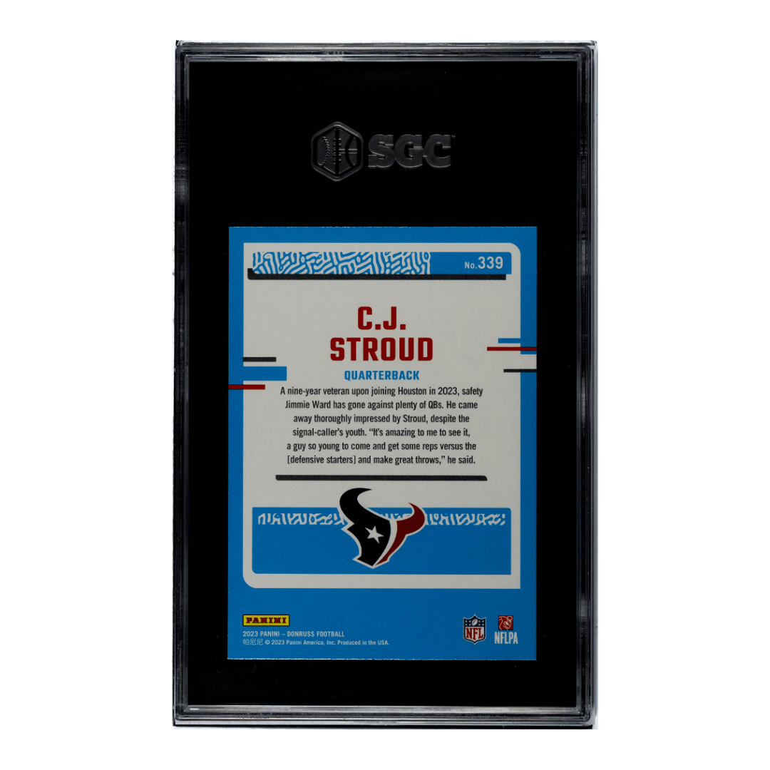 C.J. Stroud SGC 10 GEM 2023 Donruss Rated Rookie #339