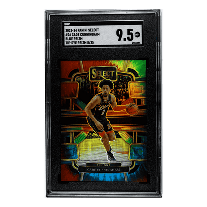 Cade Cunningham SGC 9.5 2023-24 Panini Select Blue Prizm Tie-Dye Prizm 8/25 Card #26