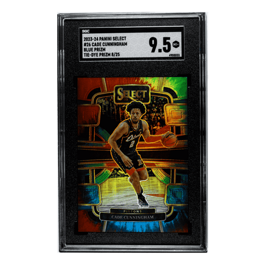 Cade Cunningham SGC 9.5 2023-24 Panini Select Blue Prizm Tie-Dye Prizm 8/25 Card #26