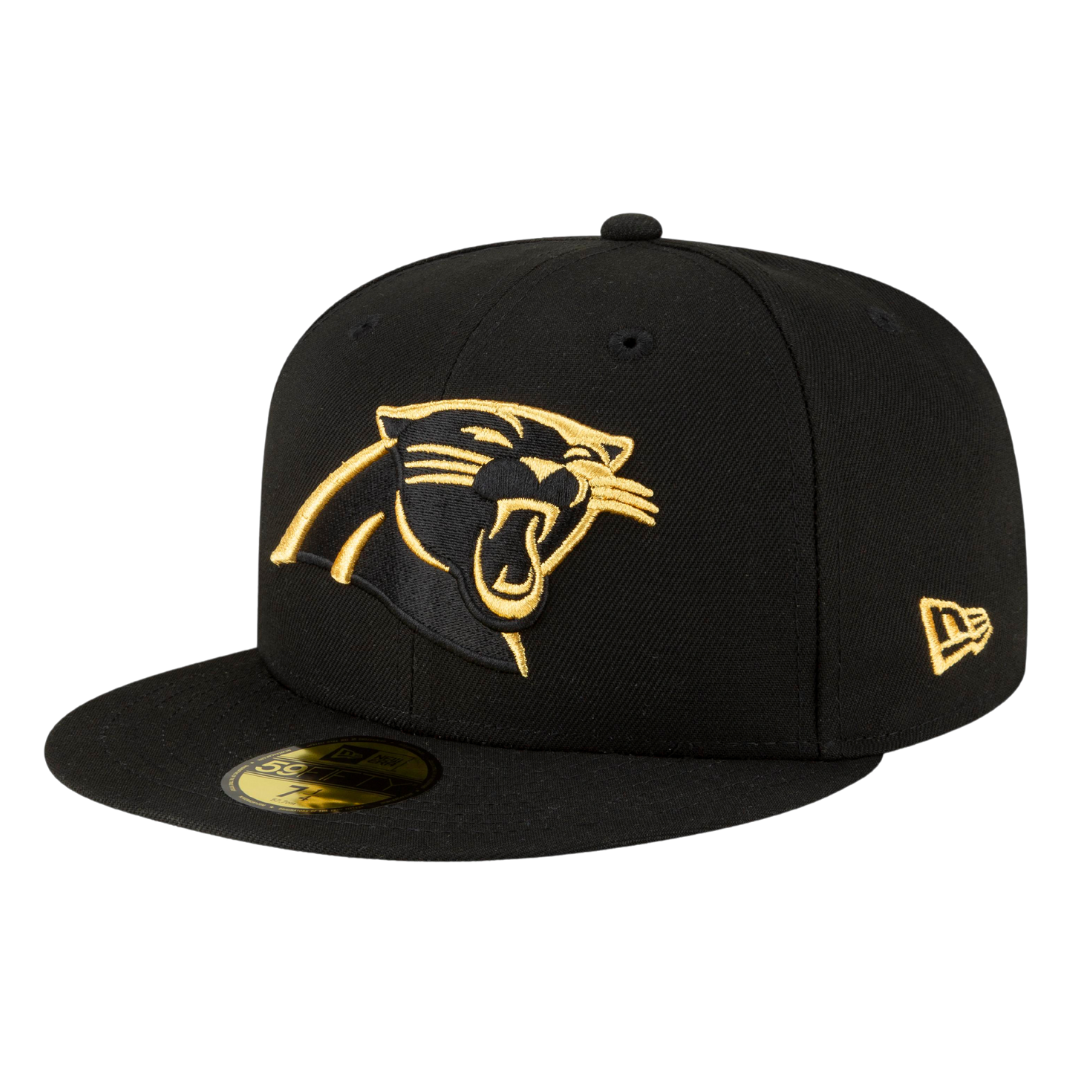 Carolina Panthers Gold Metallic Logo New Era 59FIFTY Fitted Hat