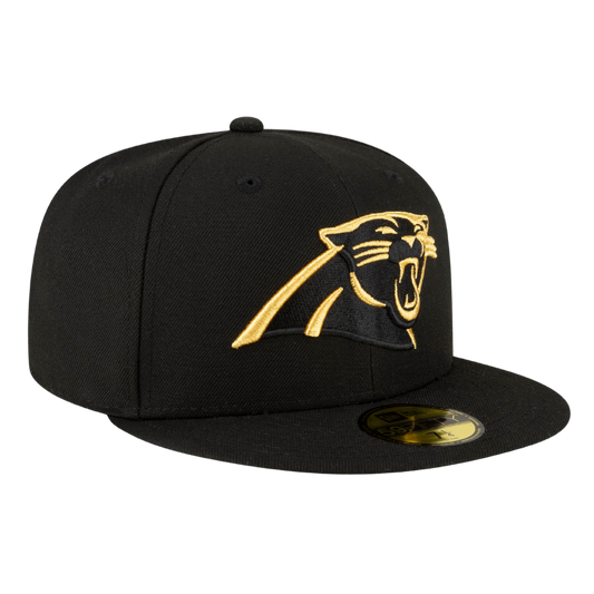 Carolina Panthers Gold Metallic Logo New Era 59FIFTY Fitted Hat