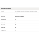 CeeDee Lamb BGS 9 2020 Panini Immaculate Collection Rookie Patch Autograph #D /25 Card #PPR-CDL