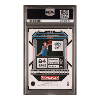 Chet Holmgren 2022 Prizm Monopoly #63 PSA 10