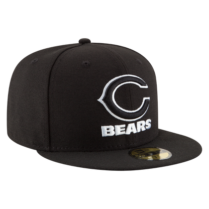 Chicago Bears Black & White Logo New Era 59FIFTY Fitted Hat