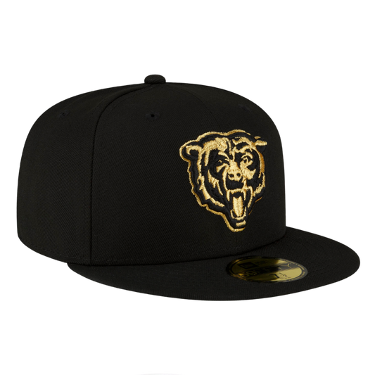 Chicago Bears Gold Metallic Logo New Era 59FIFTY Fitted Hat