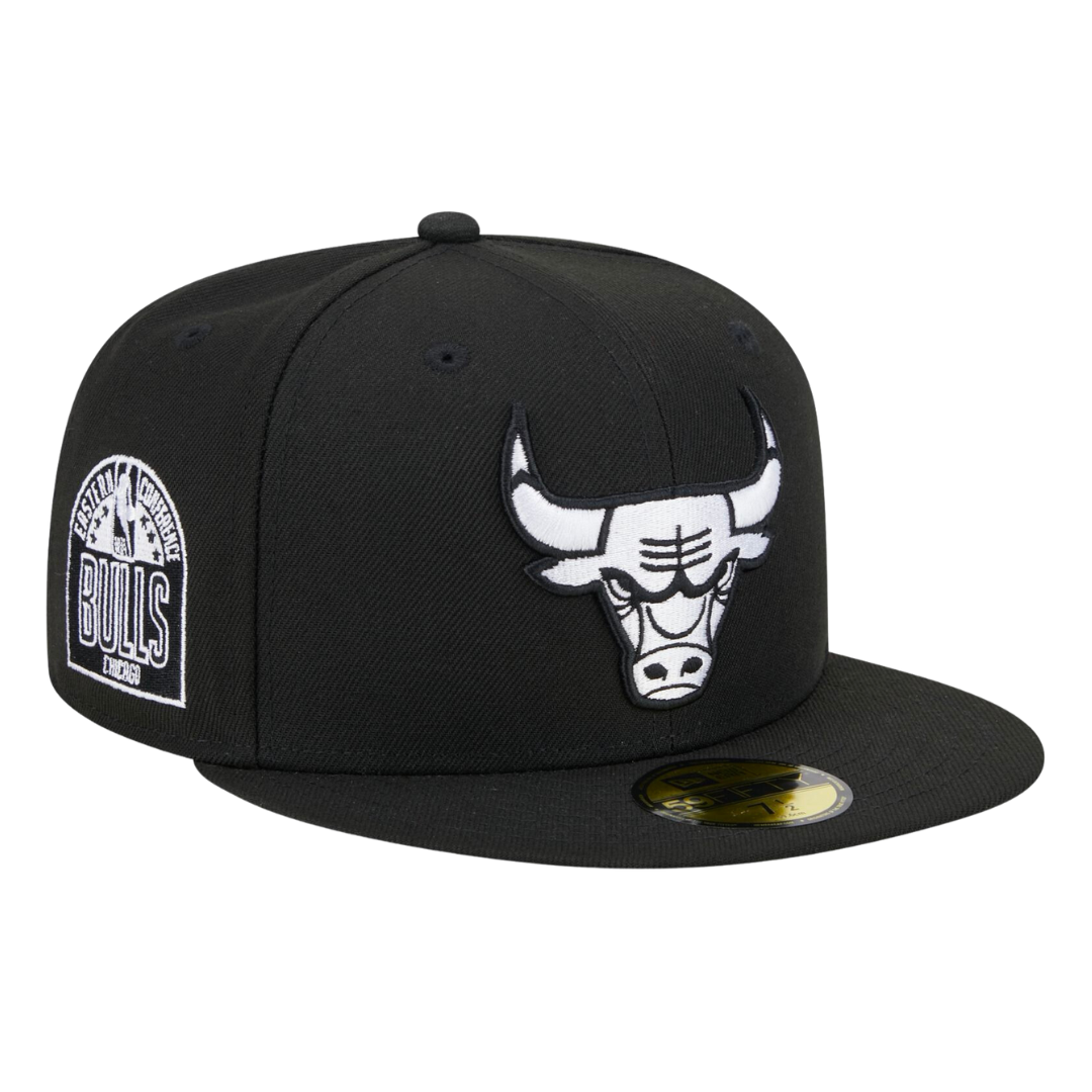 Chicago Bulls Eastern Conference Side Patch New Era Black & White Logo 59FIFTY Fitted Hat