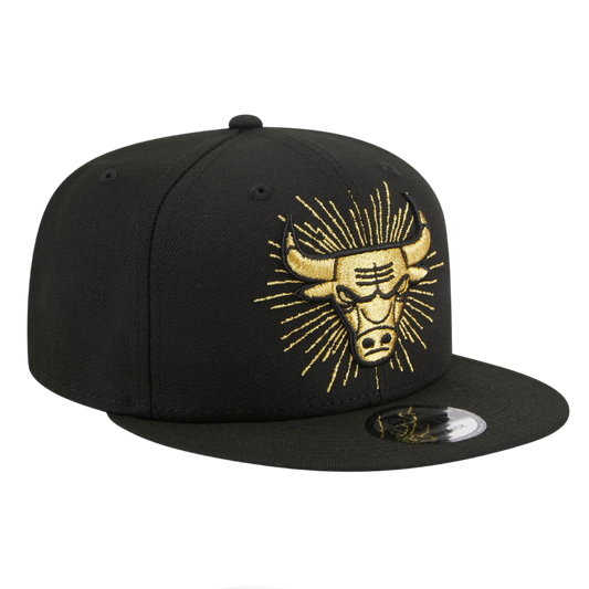 Chicago Bulls Metallic Burst Logo New Era Black/Gold 9FIFTY Adjustable Snapback Hat