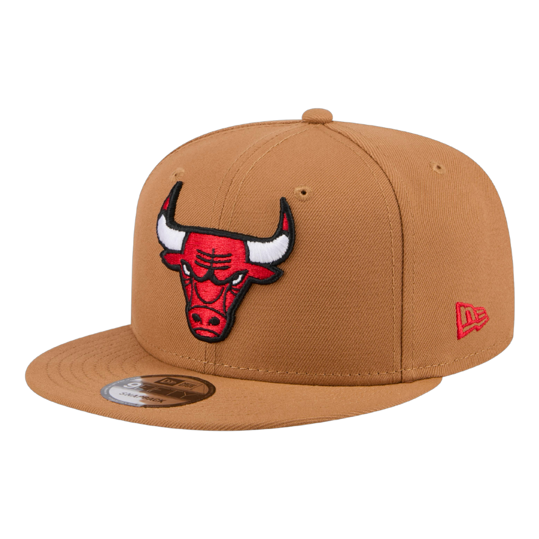 Chicago Bulls Official Team Color New Era Tan Color Pack 9FIFTY Adjustable Snapback Hat with Side Patch