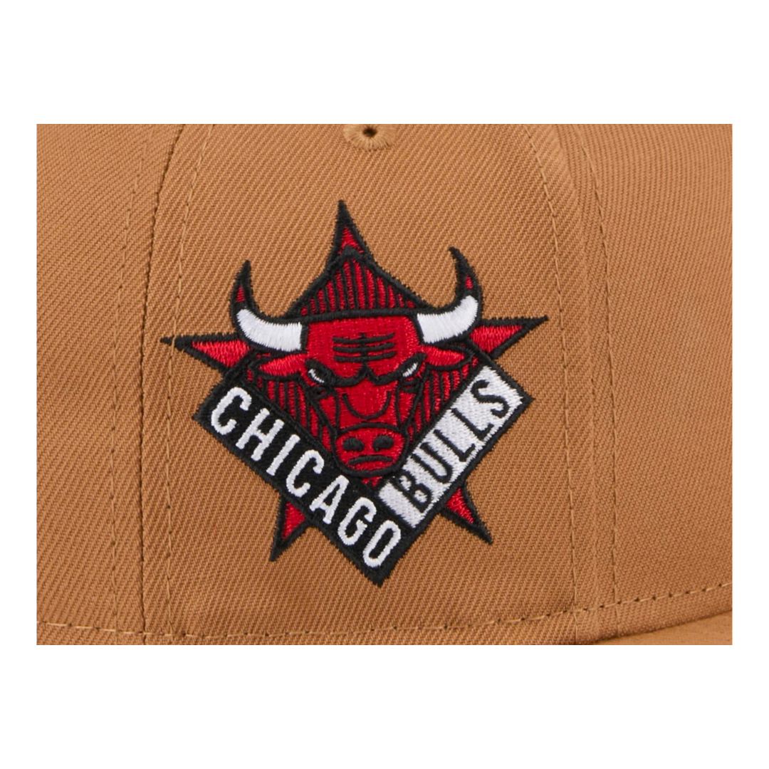 Chicago Bulls Official Team Color New Era Tan Color Pack 9FIFTY Adjustable Snapback Hat with Side Patch