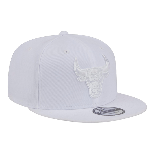 Chicago Bulls White On White New Era 9FIFTY Adjustable Snapback Hat